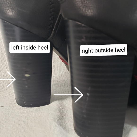 LEVI'S Womens Amy Black Faux Leather Heel Ankle Boots Size 7 Back Zip 4"… - Picture 12 of 13